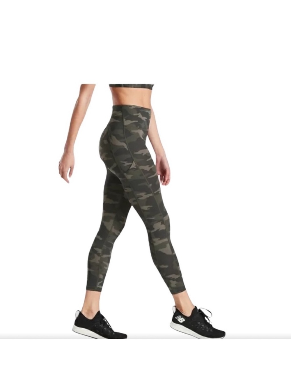 Athleta Ultimate 7/8 Tight Legging - Olive Green Camo XS